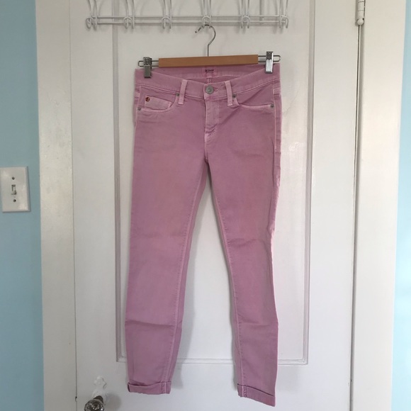 Hudson Jeans | Pink Pastel Denim Harkin Crop Super Skinny Cuff - Picture 2 of 9